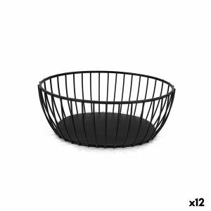Breadbasket My Bar Black Metal Oval 20 x 15 x 8 cm (12 Units) |  Ki...