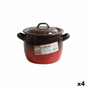 Casserole with Lid La Estrella Fuego ø 12 x 11 cm (4 Units) |  Pans...