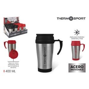 Thermal Cup with Lid ThermoSport Travel Red 400 ml (12 Units)
