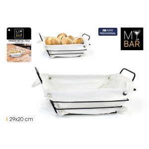 Breadbasket My Bar White Metal Rectangular 29 x 20 x 11,7 cm (12 Un...