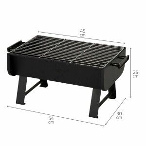 Barbecue Portable Aktive Steel 45 x 25 x 30 cm Black (2 Units)