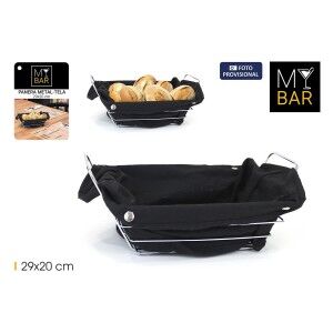 Breadbasket My Bar Black Metal Rectangular 29 x 20 x 11,7 cm (12 Un...