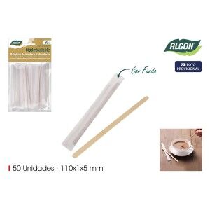 Rührstäbchen-Set für Kaffee Algon 110 x 1 x 5 mm 50 Stücke (24 Stück)