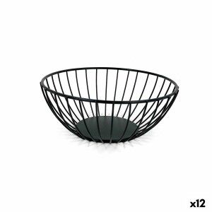 Breadbasket My Bar Black Metal Circular 20 x 8 cm (12 Units) |  Kit...