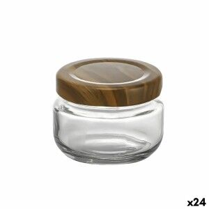 Glass Jar La Mediterránea WOOD 140 ml (24 Units) |  Lunch boxes, fo...