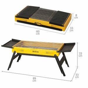 Barbecue Portable Aktive Steel 89 x 33 x 33 cm Yellow |  Barbecues ...