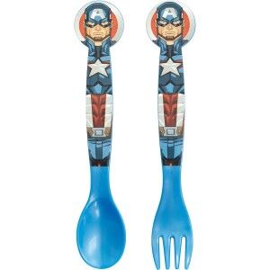 Cutlery set The Avengers CZ11397 Multicolour Plastic 2 Pieces |  Kn...