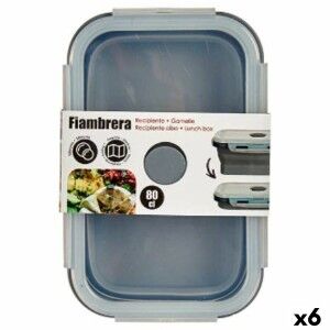 Lunch box Kinvara Grey Transparent ABS 800 ml (6 Units)
