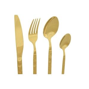 Cutlery Home ESPRIT Golden Stainless steel 15 x 7 x 24 cm 16 Pieces