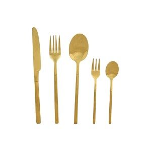 Cutlery Home ESPRIT Golden Stainless steel 17 x 7 x 24 cm 20 Pieces...