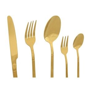 Cutlery Home ESPRIT Golden Stainless steel 17 x 7 x 24 cm 20 Pieces...