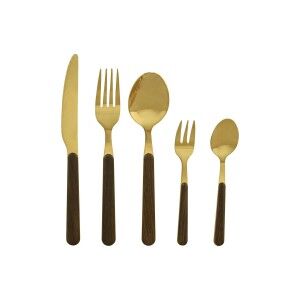 Cutlery Home ESPRIT Brown Golden Stainless steel ABS 17 x 7 x 24 cm...