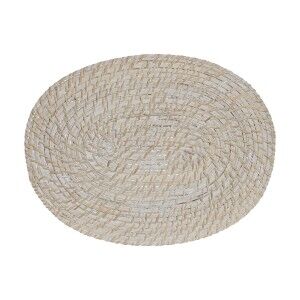 Place mat Home ESPRIT White Natural Bamboo Rattan 40 x 30 x 1 cm