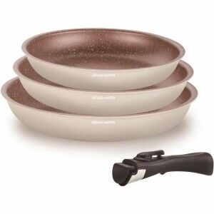 Set of Frying Pans Arthur Martin Beige Cream Aluminium 4 Pieces (3 ...