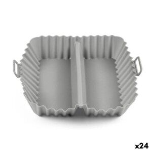 Plateau en silicone réutilisable pour friteuse à air Quttin Silicone 20 x 20 cm Gris (24 Unités)