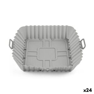 Wiederverwendbare Silikonform für Heißluftfritteuse Quttin Silikon 22 x 22 cm Grau (24 Stück)