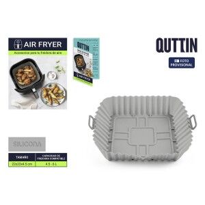 Wiederverwendbare Silikonform für Heißluftfritteuse Quttin Silikon 22 x 22 cm Grau (24 Stück)