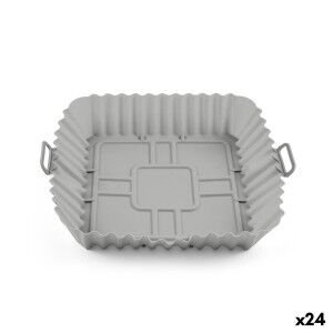 Wiederverwendbare Silikonform für Heißluftfritteuse Quttin Silikon 20 x 20 cm Grau (24 Stück)