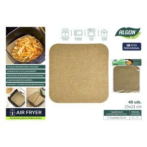 Air fryer paper Inde 23 cm (24 Units) |  Fryers   | Chef Up
