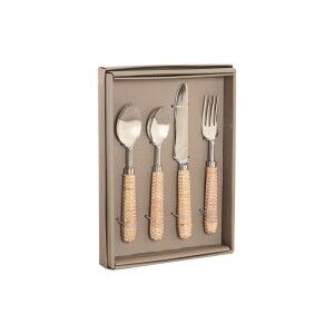 Cutlery Home ESPRIT Silver Natural Stainless steel Rattan 4,5 X 2 X...