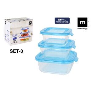Set of lunch boxes Inde Soul 0,8 L 3 Pieces (8 Units) |  Lunch boxe...