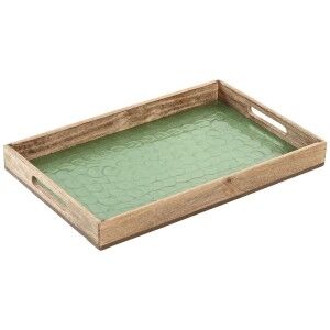 Schale Home ESPRIT grün natürlich Mango-Holz 43,5 X 27 X 4,5 CM |  ...