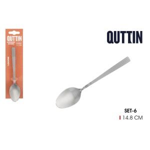 Dessert spoon set Quttin LOUVRE Silver 1,5 mm 14,8 x 3,2 cm 6 Piece...