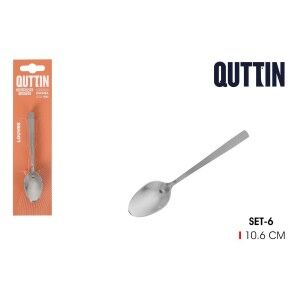 coffee spoons Quttin LOUVRE Silver 1,5 mm 10,6 x 2,4 cm 6 Pieces (1...