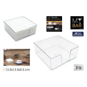 Napkin holder My Bar COCKTAIL Transparent polystyrene 13,5 x 13,5 x...