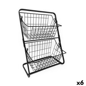 Fruit Bowl Confortime Black Metal 28 x 18 x 39 cm (6 Units) |  Othe...