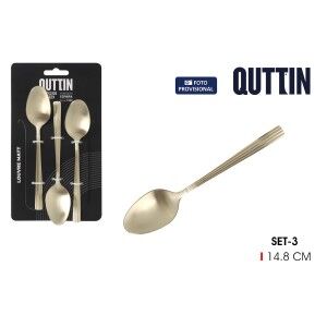 Dessert spoon set Inde Louvre Matt 1,5 mm 14,8 x 3,2 cm 3 Pieces (1...
