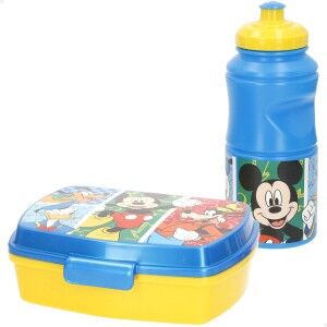 Sac à goûter avec accessoires Mickey Mouse Plastique 380 ml 17 x 5,5 x 13,5 cm (6 Unités)