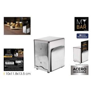 Napkin holder My Bar Silver Stainless steel 10 x 11,8 x 13,5 cm (12...