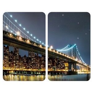 Cutting board Wenko Brooklyn Bridge 30 x 52 cm Tempered glass (2 Un...