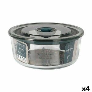 Boîte à lunch hermétique Santa Clara Gris 850 ml 15,6 x 6,8 cm (4 U...