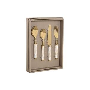 Cutlery Home ESPRIT White Golden Stainless steel Mother of pearl 4,...