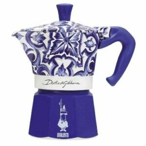 Italienische Kaffeemaschine Bialetti MOKA D&G Blau Aluminium 6 Tass...