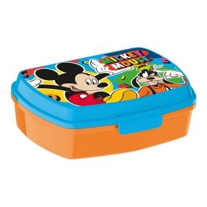 Sandwich Box Mickey Mouse Happy smiles Plastic Red Blue (17 x 5.6 x...