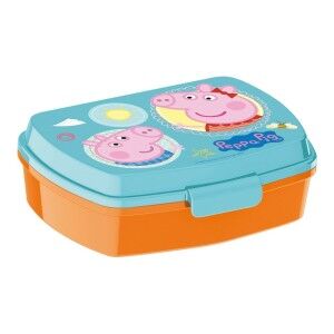 Sandwich Box Peppa Pig Having fun Plastic Light Pink (17 x 5.6 x 13...