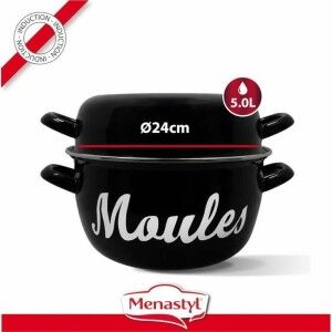 Casserole Menastyl Noir Acier émaillé vitrifié