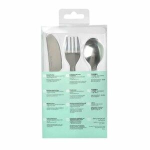 Pieces of Cutlery Béaba Blue Light Green Metal 3 Pieces |  Knives a...