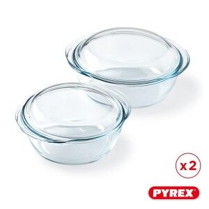 Kochtopf Pyrex Durchsichtig 25 x 20 x 27 cm 2 Stück
