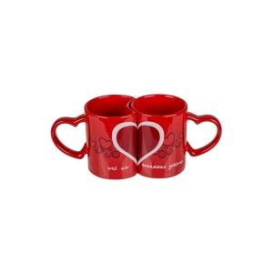 Set of Mugs Out of the Blue Red (2 Units)