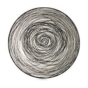 Deep Plate Vessia White Black Porcelain Stripes 20 x 4,7 x 20 cm | ...