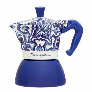 Italienische Kaffeemaschine Bialetti MOKA D&G Blau Edelstahl 4 Kopper