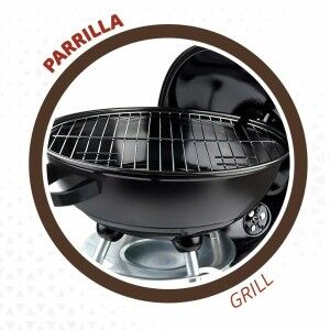 Coal Barbecue with Wheels Aktive 46 cm Circular Black With lid