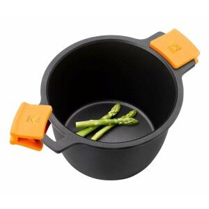 Pot with Glass Lid BRA A273907 Black Metal Aluminium Toughened alum...