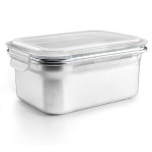 Lunchbox Ibili 669316 Grau Edelstahl rechteckig 1,6 L |  Brotdosen,...