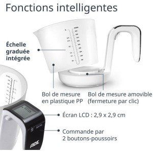 Messbecher/Waage – ADE – FRANCA – Glas/Kunststoff – 20,7 x 14,6 cm ...