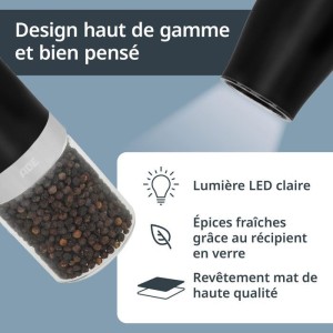 Set mit 2 elektrischen Mühlen – ADE – MILL – Glas/Kunststoff – Höhe...